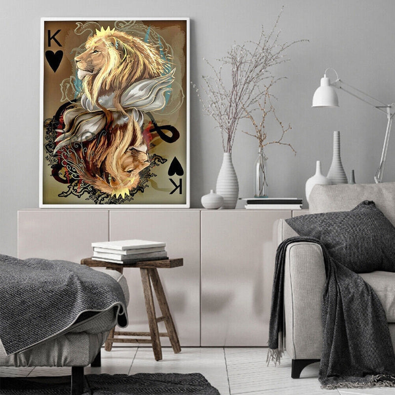 5D Diamond Painting Kit Forest King Lion Full Round Drill DIY Mosaic Rhinestone