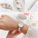 Waterproof Steel Strap Simple Bracelet Quartz Watches Women Casual Small Round D