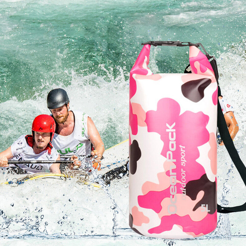 Waterproof Dry Bag Sack Swimming Kayak Canoe Boating Storage Pack (Pink 5L)