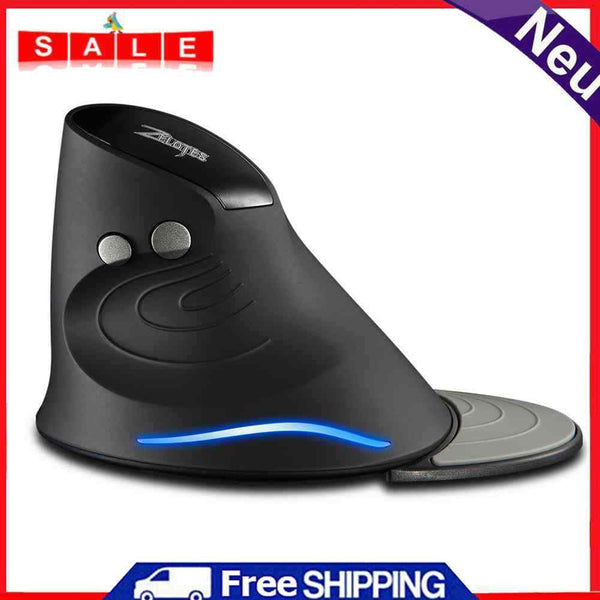 ZEALOTES 2400DPI Gaming Mouse Ergonomic Upright Wireless LED Desktop Game Mouse