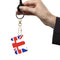 Letter Crystal Diamond Painting Acrylic Keychain DIY Key Ring Pendant (E)