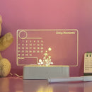 Acrylic Night Light Message Writing Board Home Bedroom Table Lamp (Square) Newly