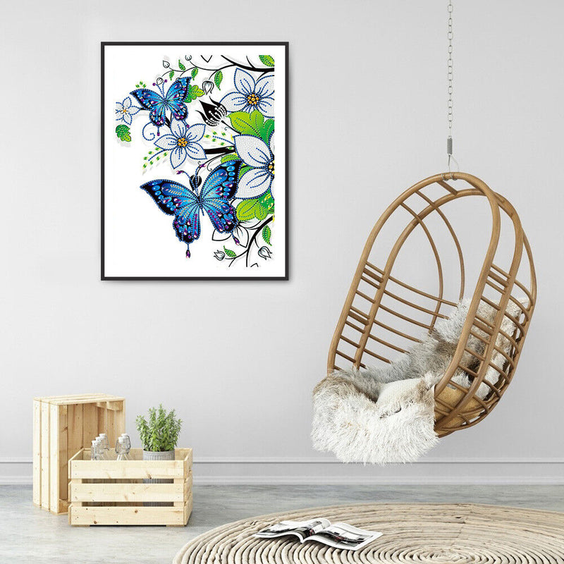 Diamond Painting butterfly and flower Partial Special Drill Rhinestone Kit Newly