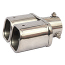 Universal Dual Exhaust Tail Pipe Muffler Tip 2.5 inch Inlet Bolt-on Square