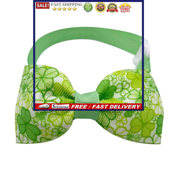 Dog Bow Tie - Adorable Dog Cat Irish Lucky Shamrock Collars for St. Patricks