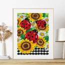 Diamond Drawing Sunflower Ladybug Specially Shaped Partial Drill 5D DIY Cr