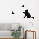 Cat Butterfly Printed PVC Waterproof Self-adhesive Removable Wall Stickers Newly