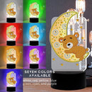 DIY Diamond Painting LED Light Moon Bear Embroidery Night Lamp Needlework Set