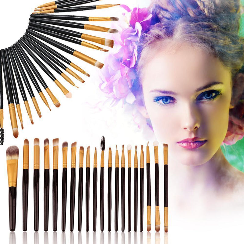 20 x Pro Makeup Set Powder Foundation Eyeshadow Eyeliner Lip Cosmetic Brush