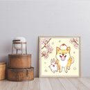 11CT 3 Strand Printed Full Embroidery Dog Rabbit Needlework DIY Cross Stitch Kit