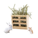 Wooden Feeder Food Bowl Small Animals Grass Frame Holder Rabbit Straw Container