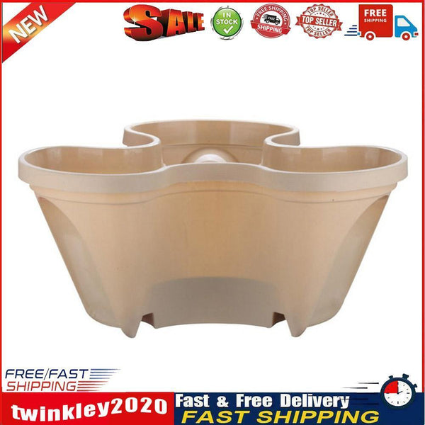 Strawberry Planter Pot Stackable Flowerpots Plants Seedling Holder (Beige) Newly