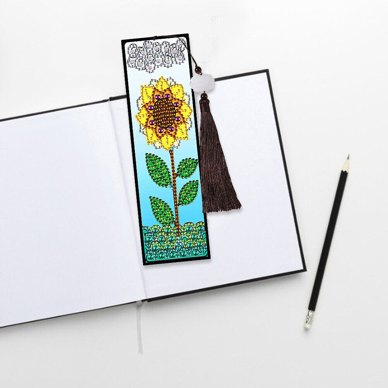 2x Diamond Painting Bookmark DIY Special Drill Animal Flower Tassel Gift Crafts
