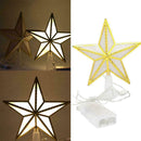 LED Snowflake Five-pointed Star Lamp Xmas Light Christmas Tree Party Topper U7D1