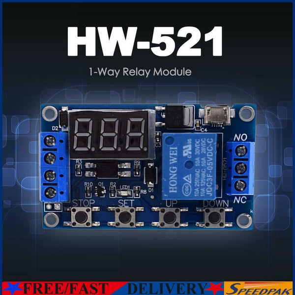 1-Way Relay Module Delay Power Off Trigger Delay Timer Circuit Switch Board #F