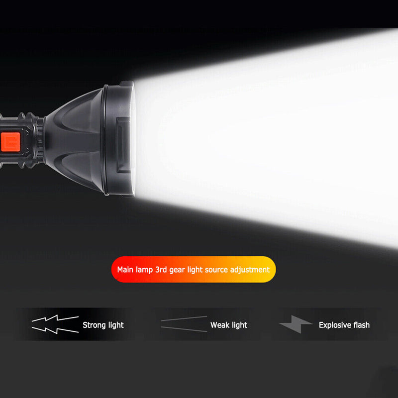 COB LED Powerful Working Torch Lamp Outdoor Fishing Camping Flashlight