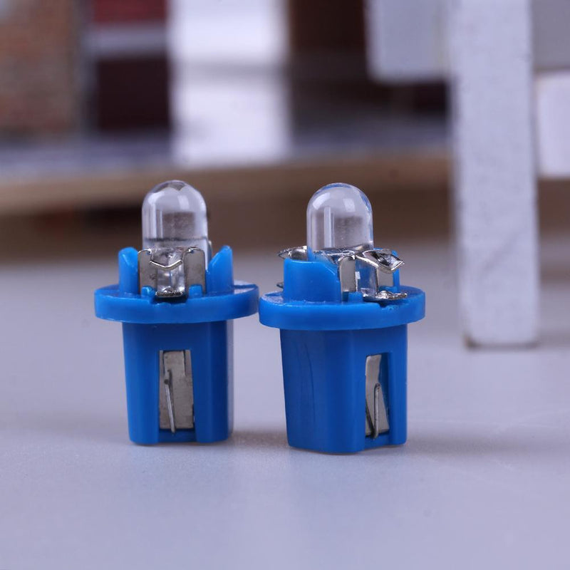 10pcs T5 B8.5D 5050 SMD LED Car Instrument Dashboard Light Bulbs (Blue) Newly
