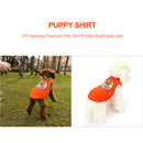 Summer Thin Puppy Clothes DIY Applique Diamond Orange Breathable Dog Cat Shirts