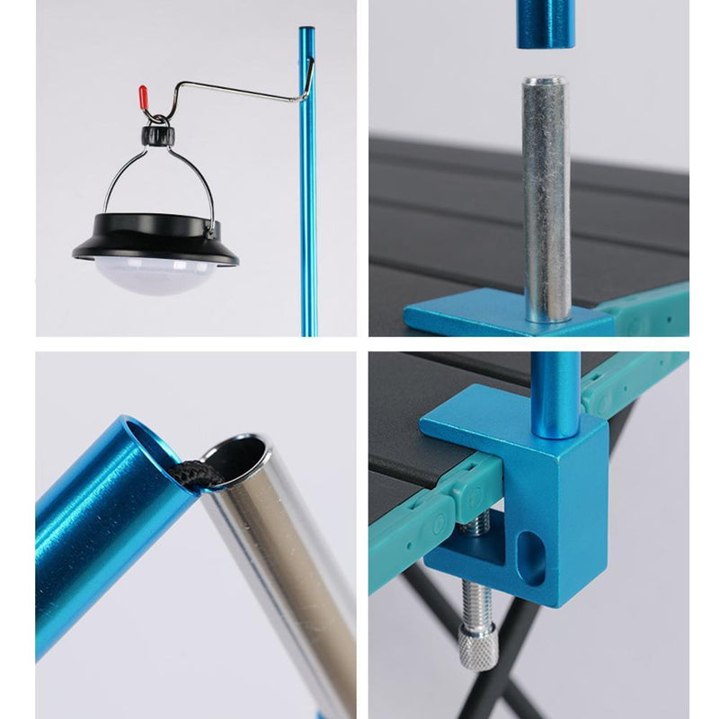 Portable Camping Pole Lamp Stand Folding Picnic Hanger Light Bracket Holder