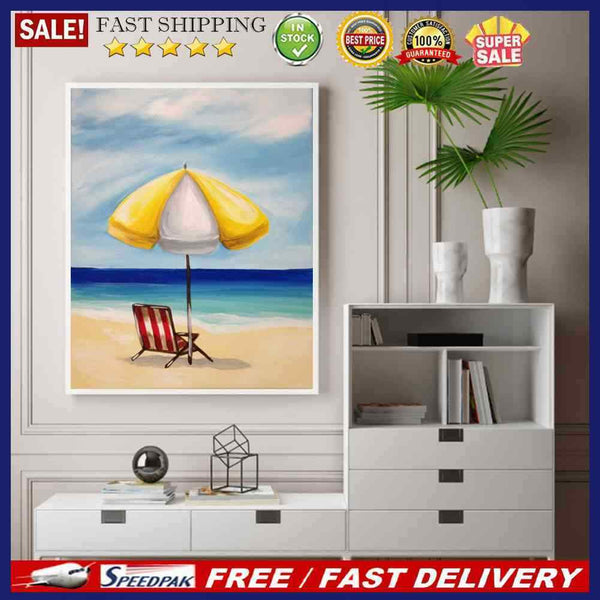 Beach Lounger Oil Paint By Numbers Kit DIY Acrylic Painting on Canvas Frameless