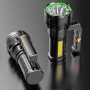 Handheld LED + COB Flashlight USB Rechargeable Outdoor Patrol Sidesli