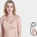 Women Pad Breastfeeding Bra Nursing Front Closure Clothes (S Nude Color)