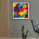 5D DIY Full Drill Round Shape Rainbow Flower Rhinestone Diamond Drawing Kit