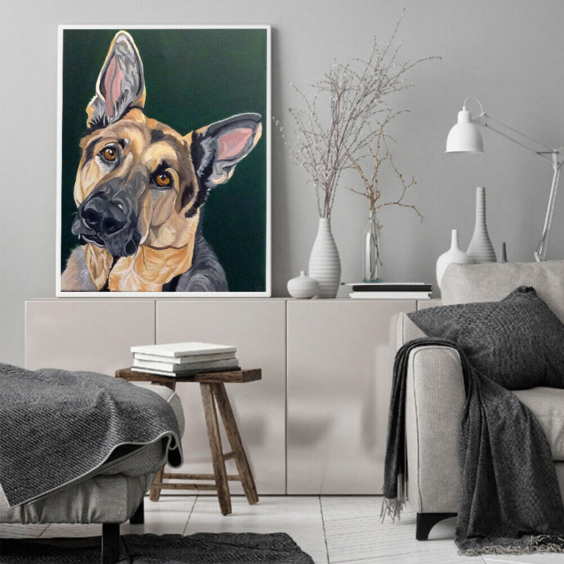DIY Oil Paint by Numbers Dog Animal Hand Painted Acrylic Drawing Home Decor Kit