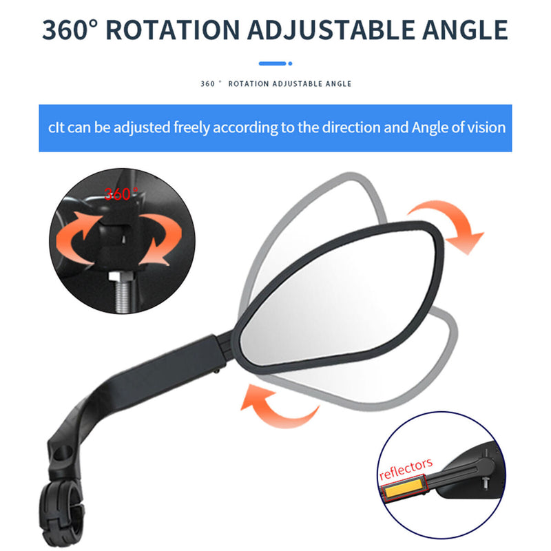 Bike Mirror - MTB Road Bicycle Safe Rear View Mirrors for Handlebar (Left) Newly