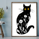 DIY Cotton Thread Black Cat Printed Partial Cross Stitch Handmade Artwork Carft