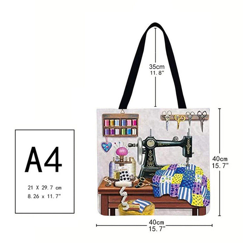 The Dragon Good Sewing Machine Printed Shoulder Bag Shopping Bag Casual Large