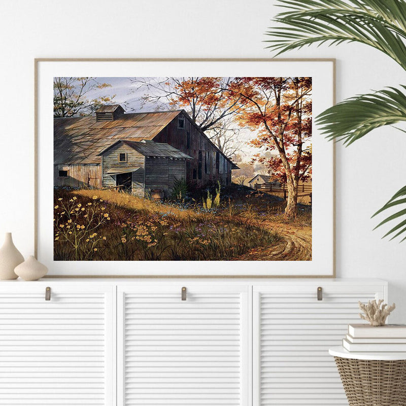 5D DIY Diamond Painting Kits Full Round Drill Autumn House Mosaic Picture Crafts