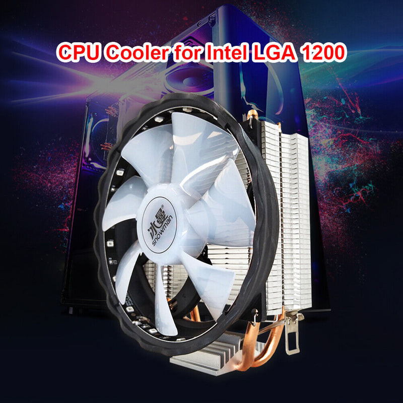SNOWMAN 2 Heat Pipes CPU Cooler PC Radiator for Intel LGA (4 Pin No Light) Newly
