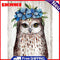 Flower Owl Oil Paint By Numbers Kits DIY Craft Coloring Drawing Home Decoration