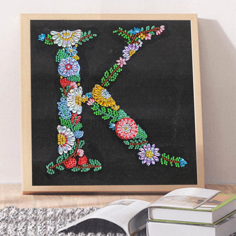 5D Diamond Painting DIY Letter K Partial Special Shape Drill Mosaic (X057) Newly