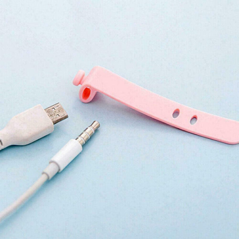 4x Soft Silicone Straps Anti Lost Earphone USB Storage Organizer Data Acc H0W9