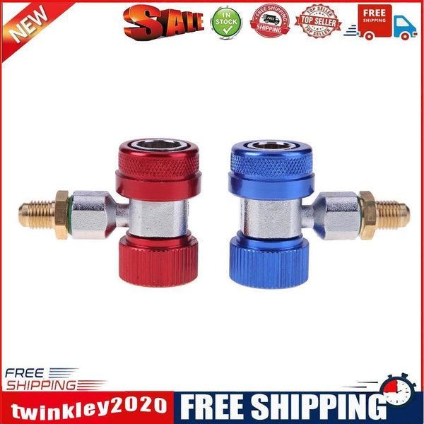 2pcs R134a Quick Connector Adjustable Car Air-Conditioning Low/High Adapter