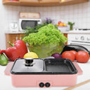 1000W Multi Roast Cooker 2 in 1 Non-Stick Electric Barbecue Hot Pot for Egg Soup