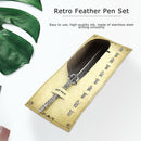 Calligraphy Feather Dip Pen+5 Nib Writing Ink Quill Fountain Pen (Grey) Newly