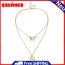 Butterfly Slices Pendant Necklace Women European Multi-layer Choker Jewelry Gift