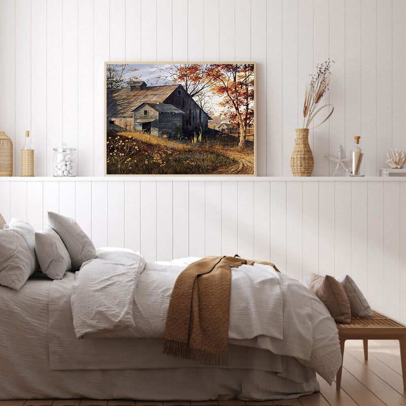 5D DIY Diamond Painting Kits Full Round Drill Autumn House Mosaic Picture Crafts