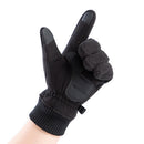 Warm Fleece Touch Screen Outdoor Cycling Windproof Gloves for Men (Black) Newly