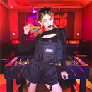 Punk Women Oxford Cloth Vest Bag Street Hip Hop Sport Solid Chest Shoulder Pa