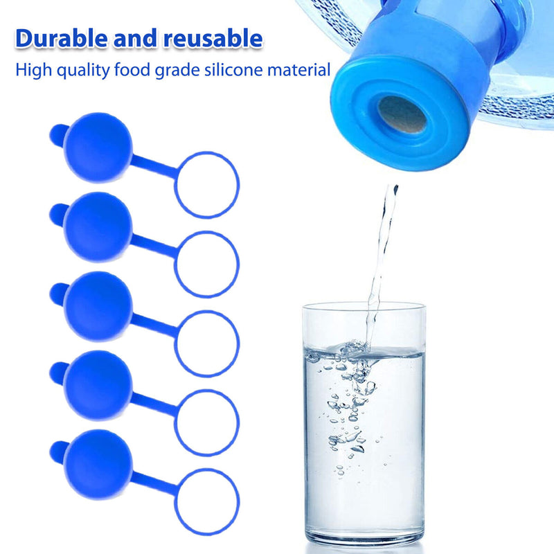 Water Jug Cap - Reusable Bottle Caps No-Spill Jug Lid for 55mm Bottles (Pack 5)