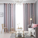 Gradient Hollow Star Curtain Bedroom Full Blackout Window Drapes (Grey)
