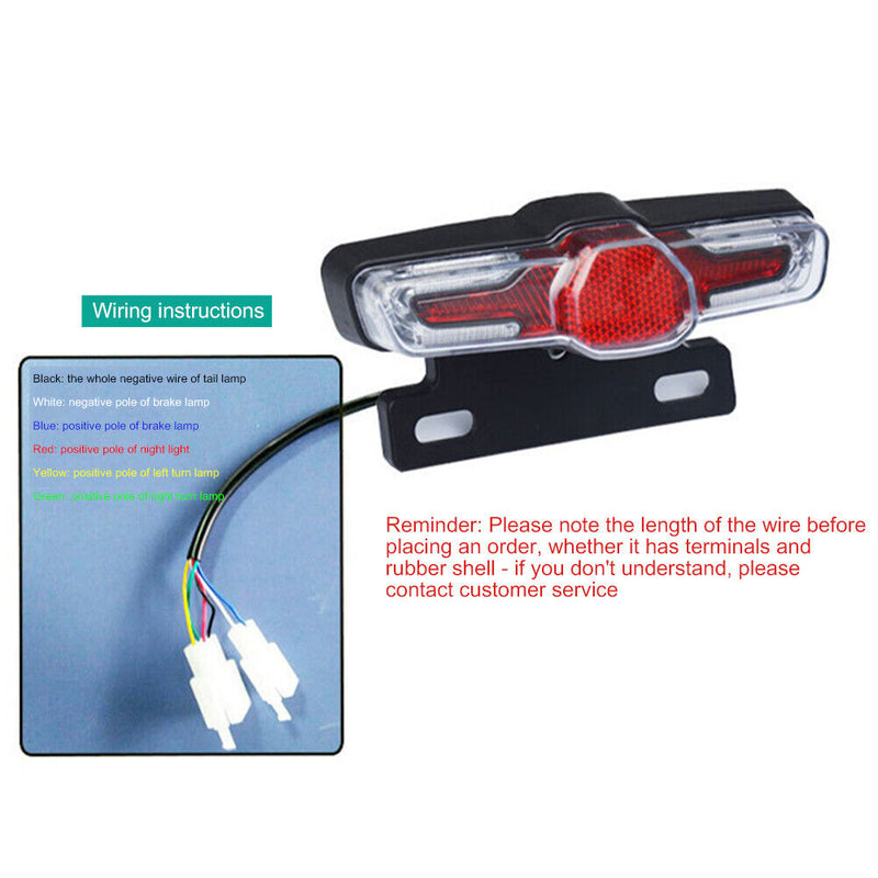 36-60V Electric Bicycle Lamp with Turn Signal Waterproof LED E-Bike Taillights