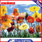 50x40cm Oil Paint By Numbers Beautiful Flower Frameless Picture Kits Home Decor
