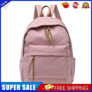Preppy Style Women Pure Color Knapsack School Travel Large Backpack (Pink)