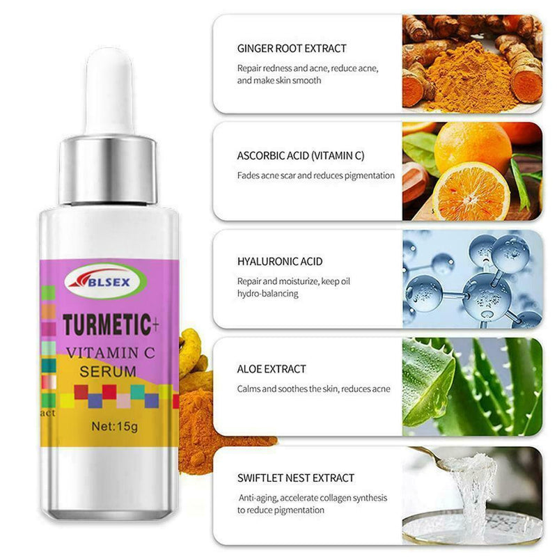 Turmeric Oil Skin Acne Clear Skin Dark Spot Corrector Whitening Serum Face K2J5
