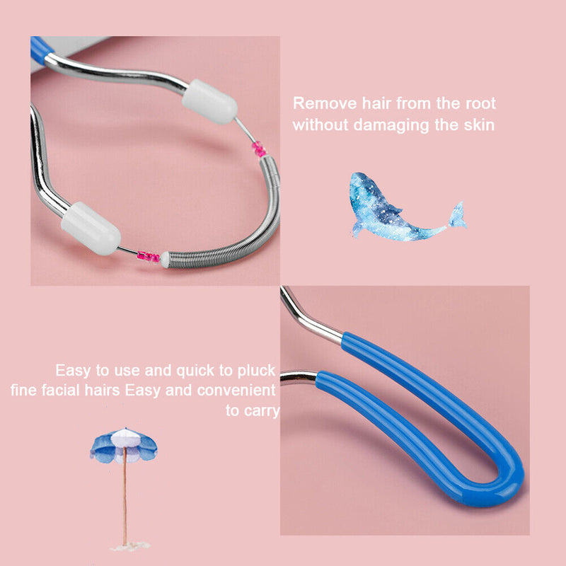 3pcs Mini Portable Stainless Steel Facial Hair Remover Spring Body Epilator